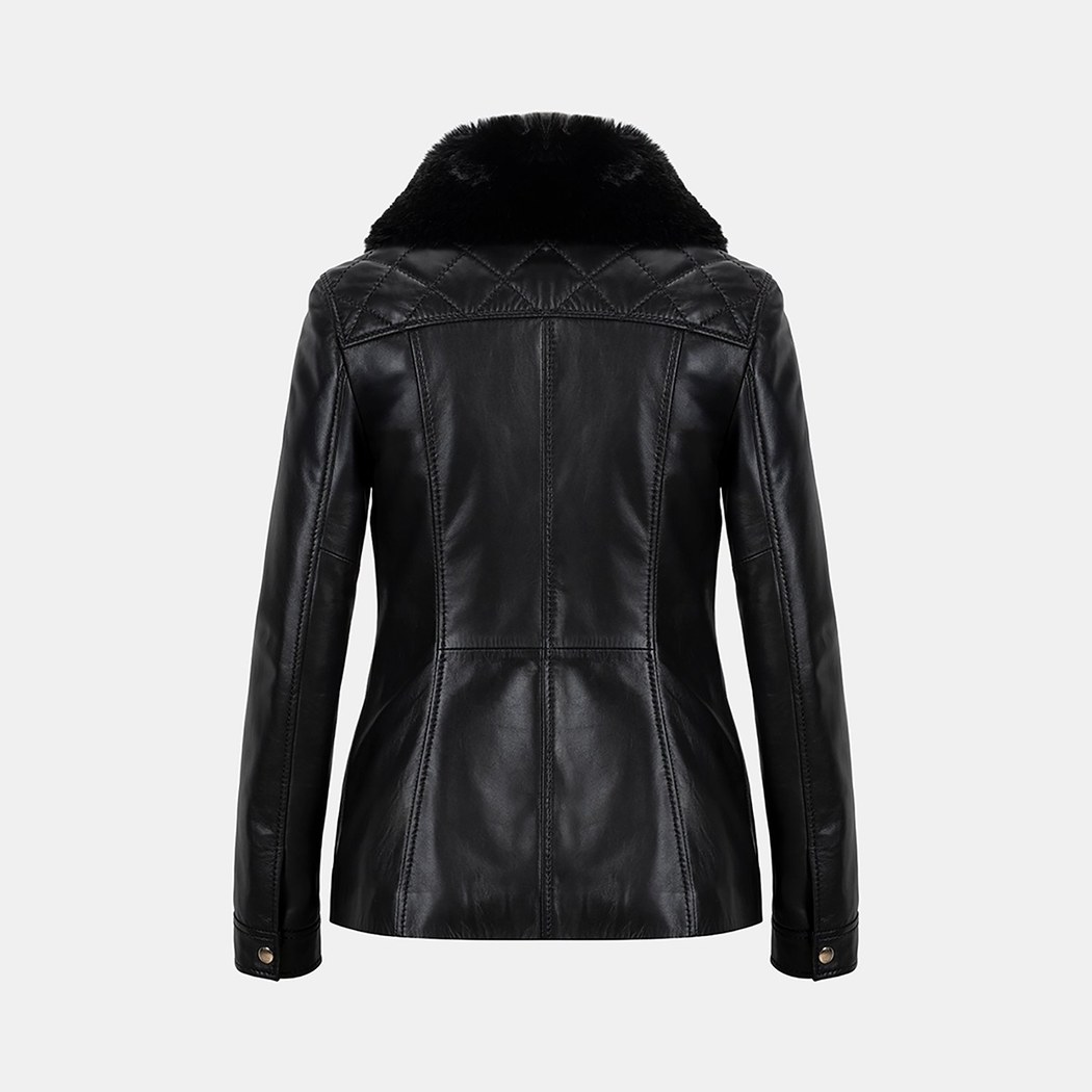 K15007 KADIN KÜRK YAKA MONT