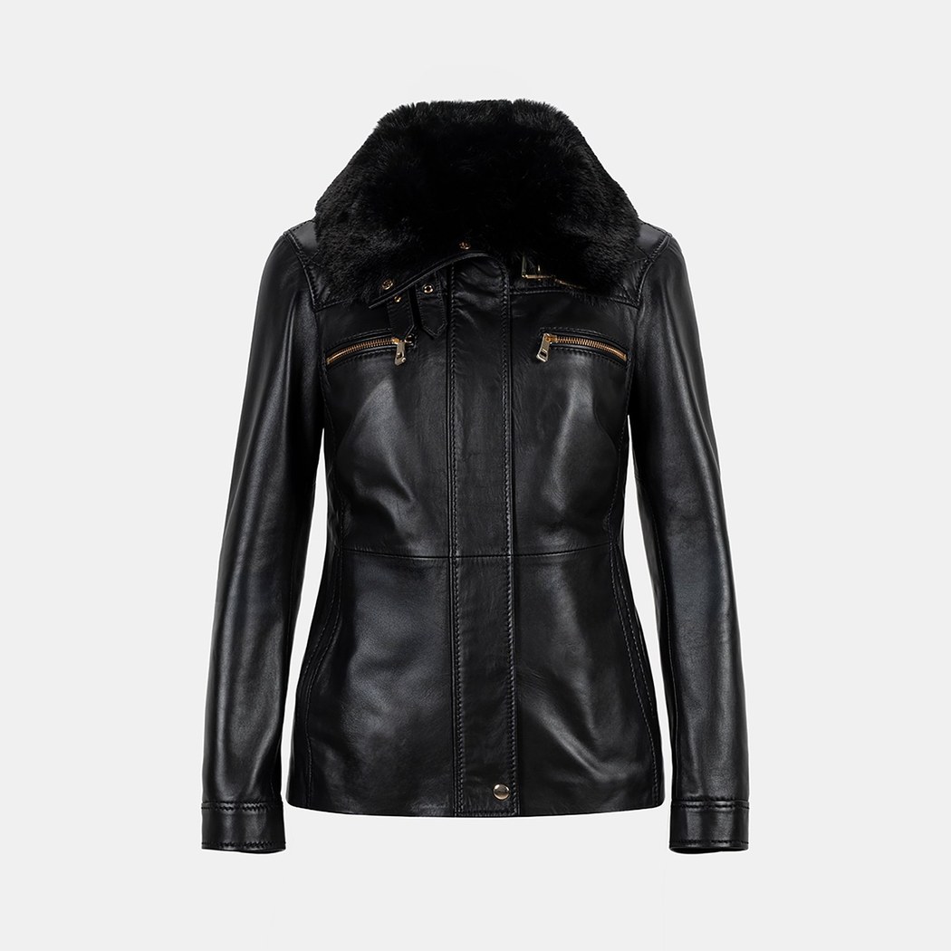 K15007 KADIN KÜRK YAKA MONT