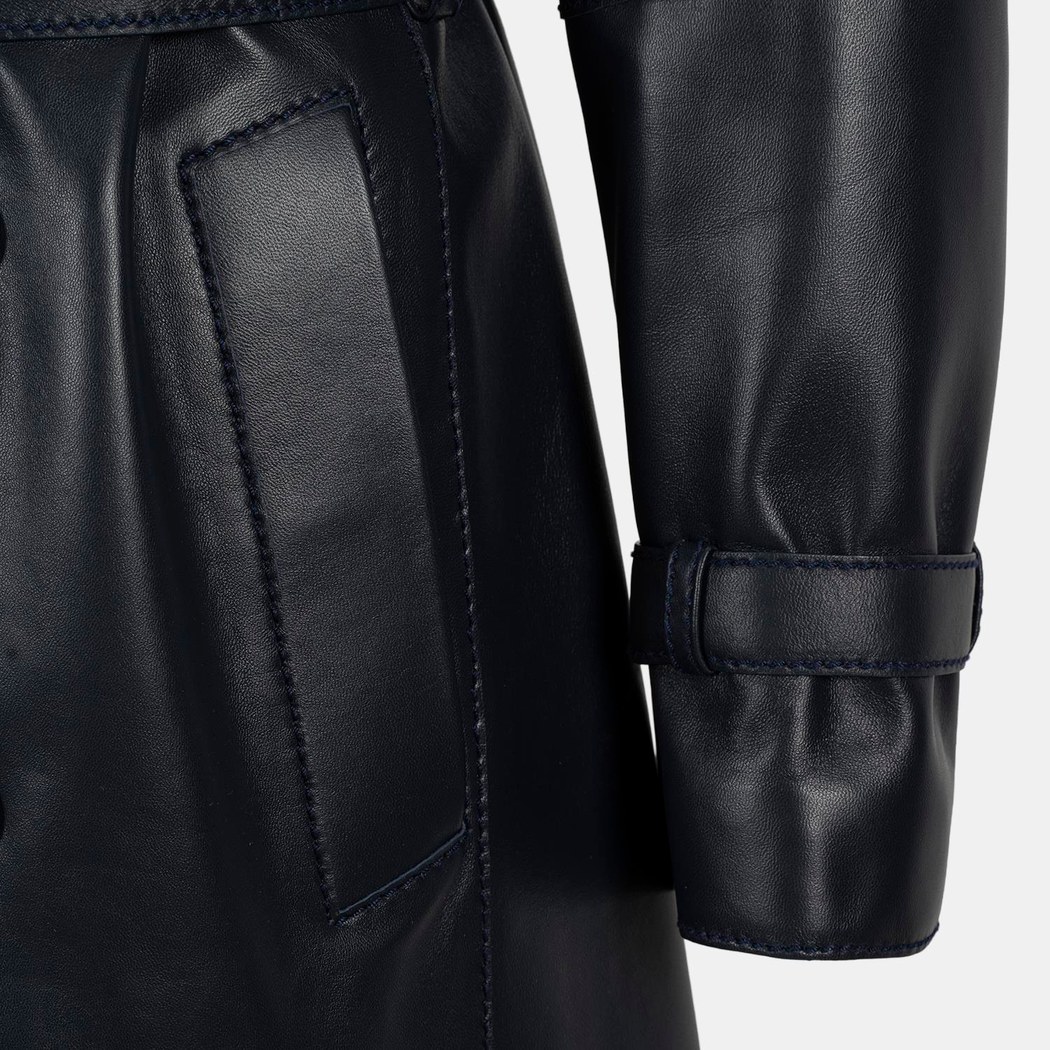 K15055 ERKEK DERİ TRENÇKOT