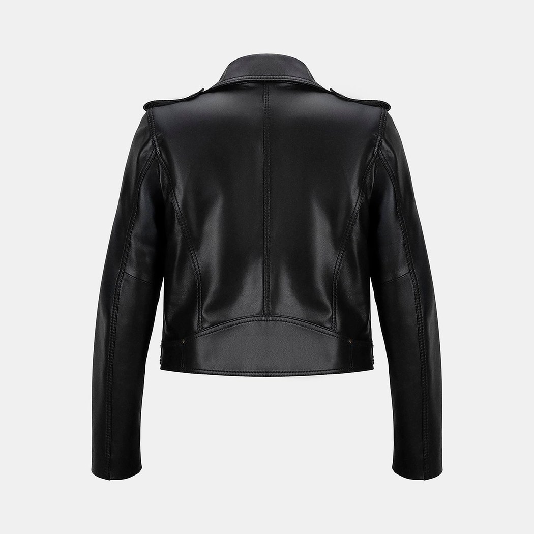 K15059 KADIN DERİ CEKET-E