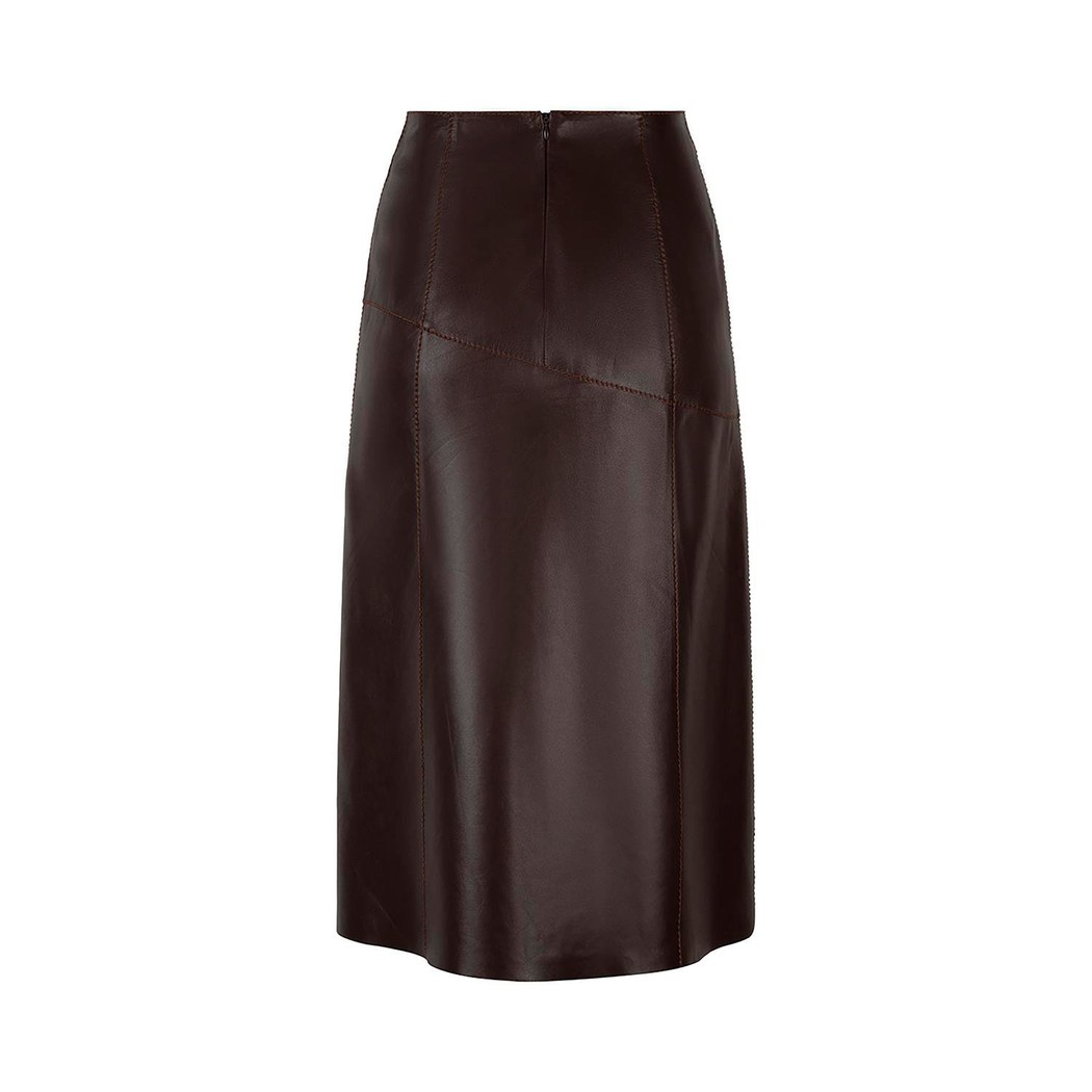 K15061 KADIN DERİ ETEK