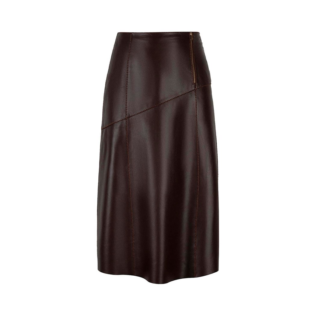 K15061 KADIN DERİ ETEK