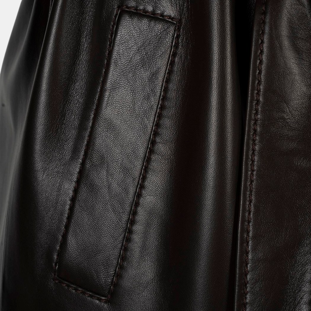 K15069 KADIN DERİ TRENÇKOT