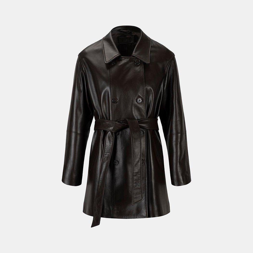 K15069 KADIN DERİ TRENÇKOT