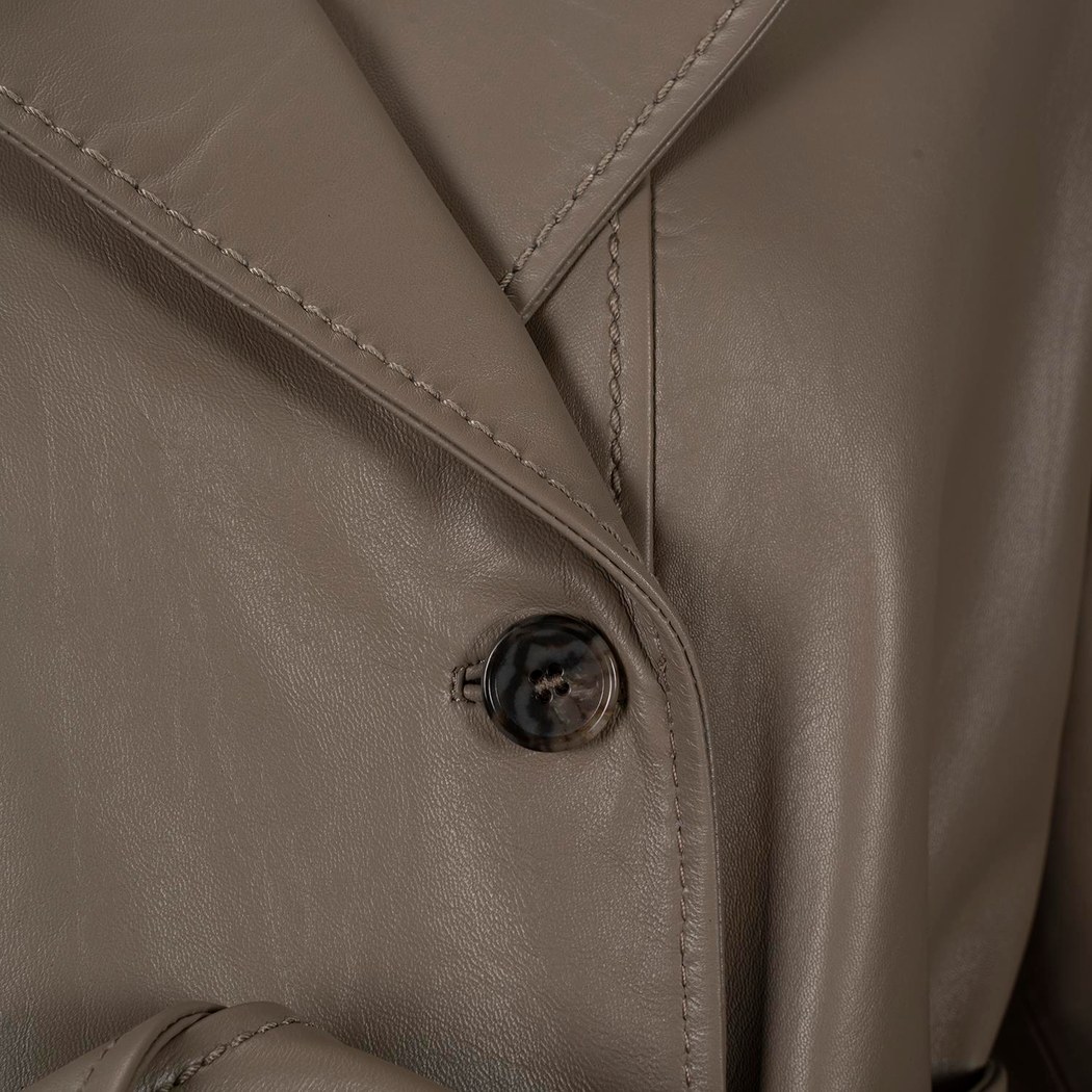 K15069 KADIN DERİ TRENÇKOT