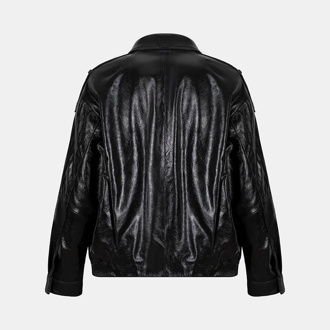 K15070 KADIN DERİ CEKET-E