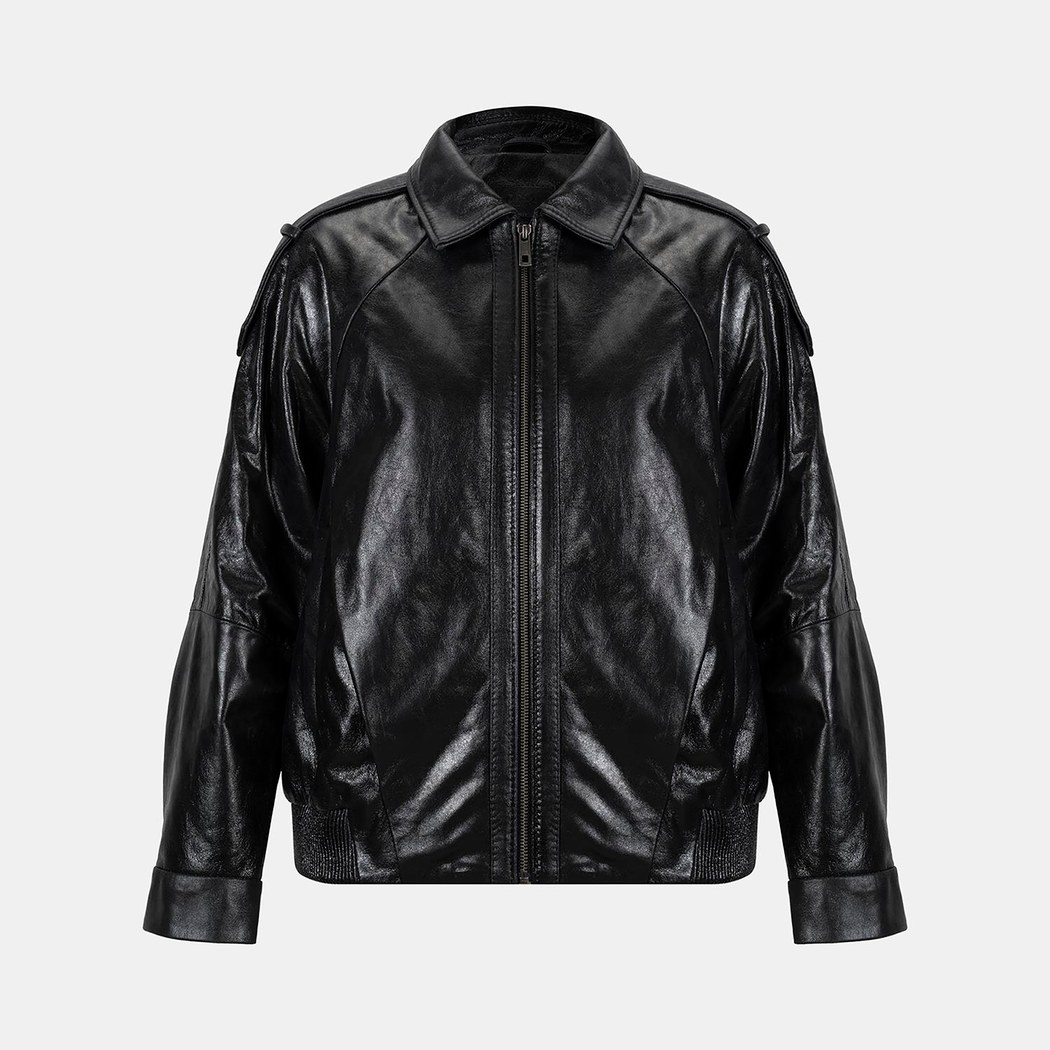 K15070 KADIN DERİ CEKET-E