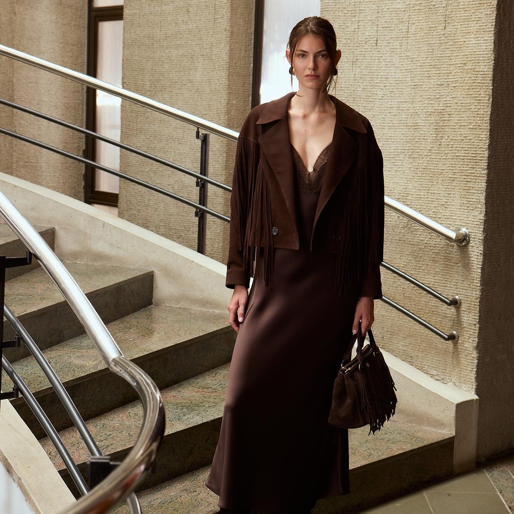 K15071 KADIN PÜSKÜLLÜ SÜET CEKET