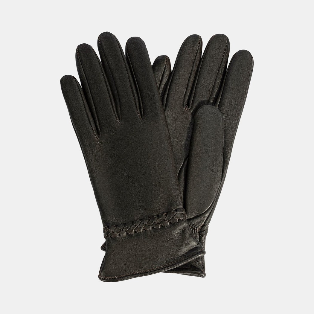 Kadın Acı Kahve Deri Eldiven