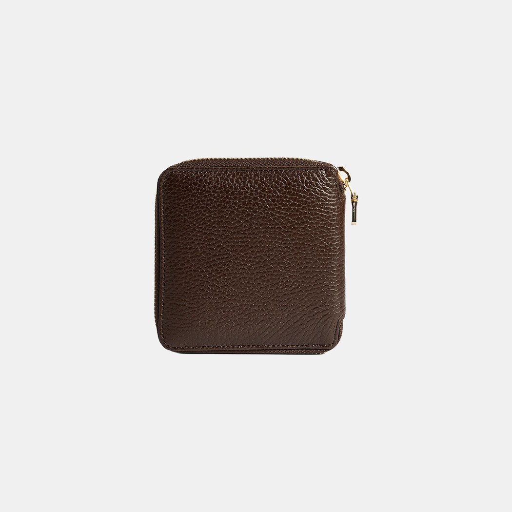 Kadın Acı Kahve Fermuarlı Deri Cüzdan