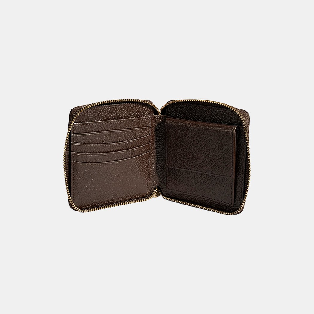 Kadın Acı Kahve Fermuarlı Deri Cüzdan