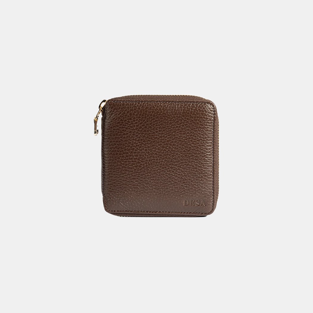 Kadın Acı Kahve Fermuarlı Deri Cüzdan