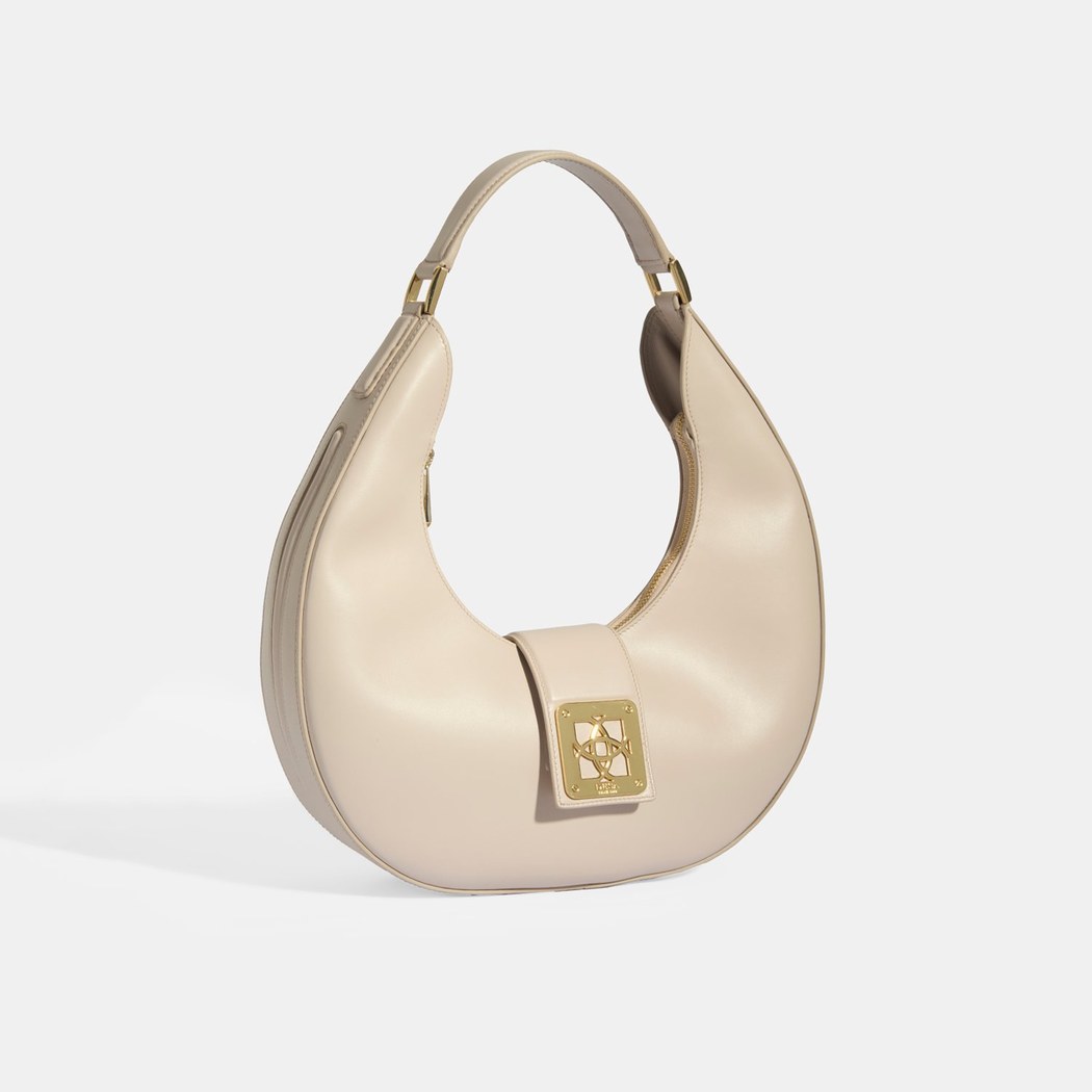 Kadın Açık Vizon Deri Omuz Çantası