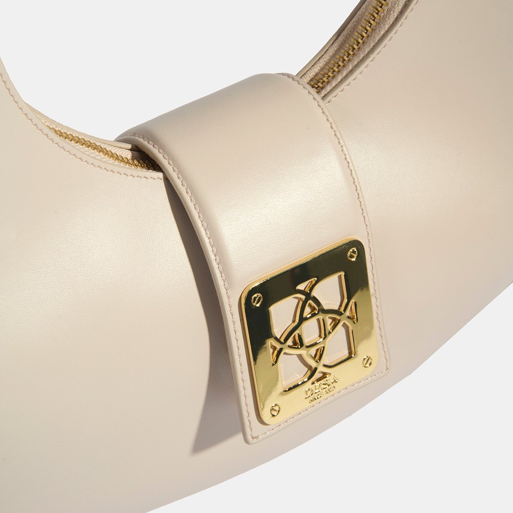 Kadın Açık Vizon Deri Omuz Çantası