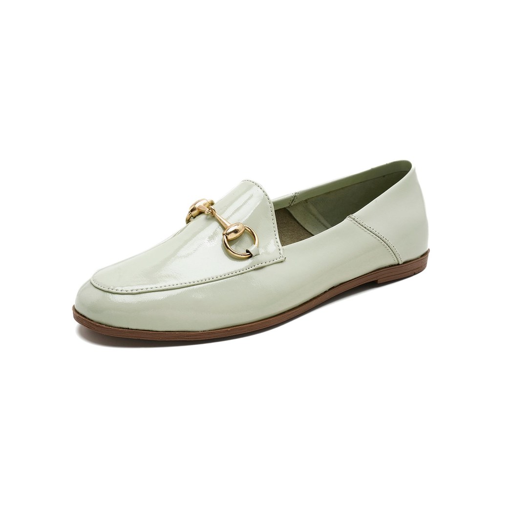Kadın Açık Yeşil Rugan Deri Loafer