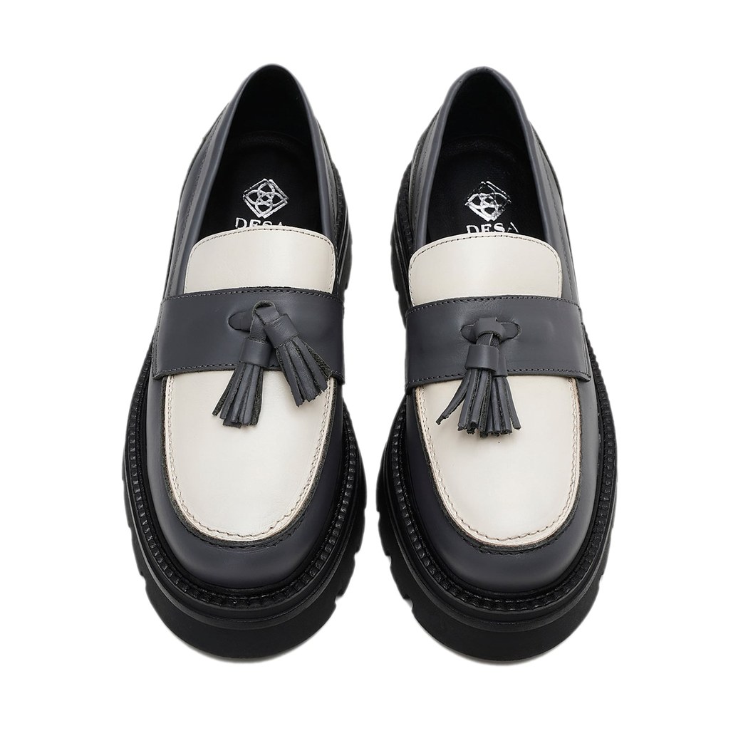 Kadın Antrasit Deri Loafer