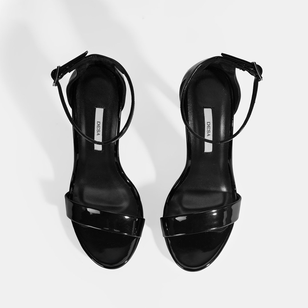 Kadın Bantlı Siyah Topuklu Abiye Sandalet