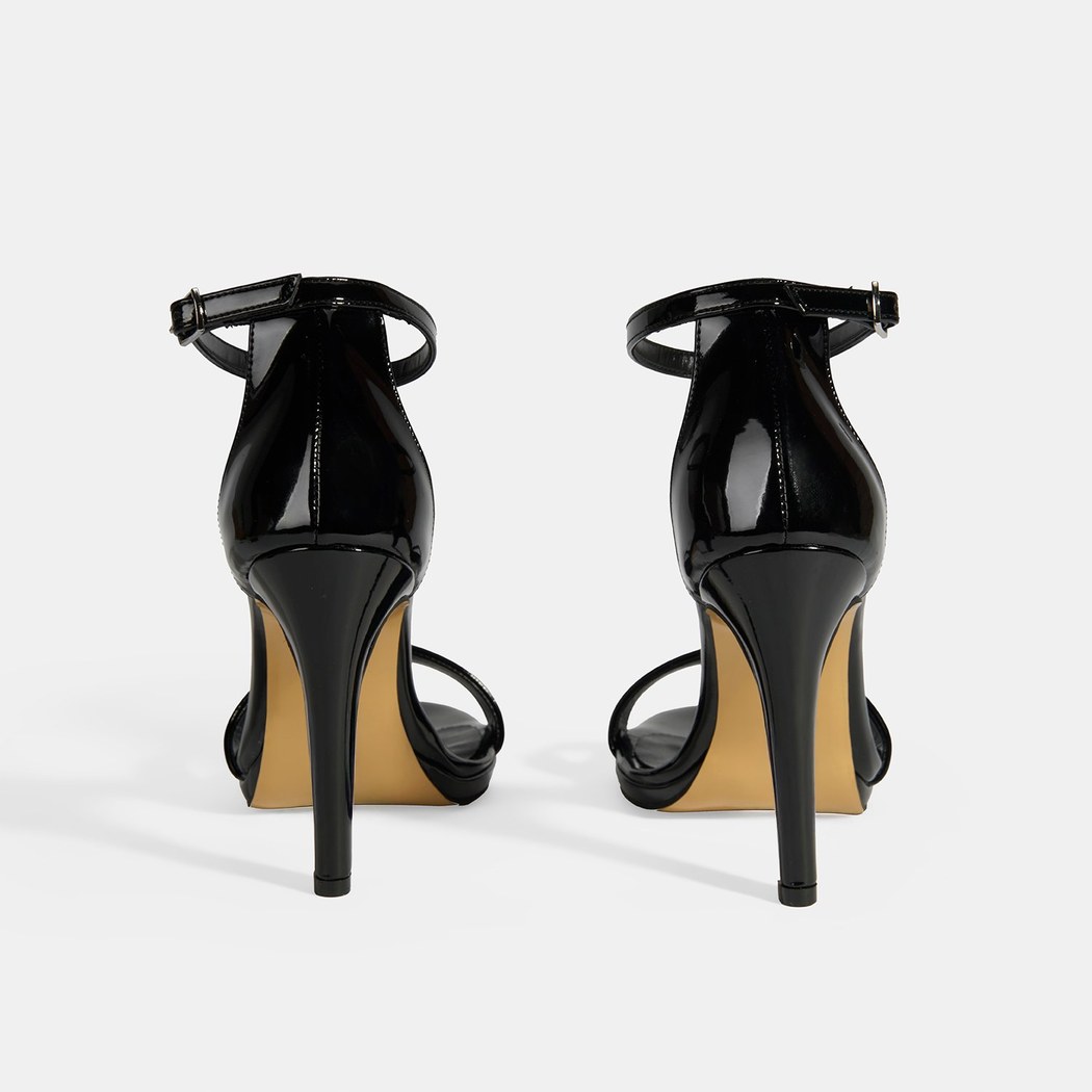 Kadın Bantlı Siyah Topuklu Abiye Sandalet