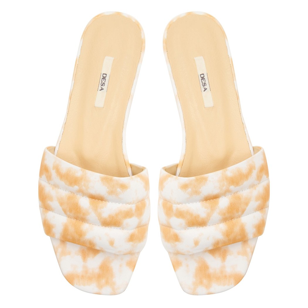 Kadın Batik Desenli Deri Terlik