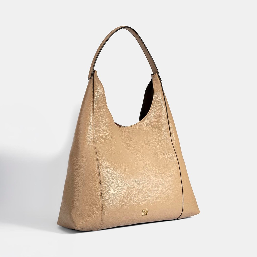 Kadın Bej Deri Omuz Çantası