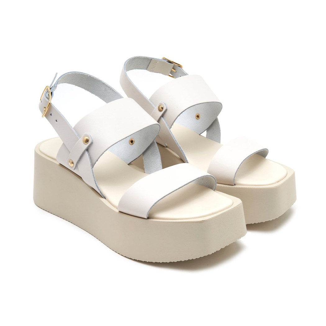 Kadın Bej Deri Sandalet