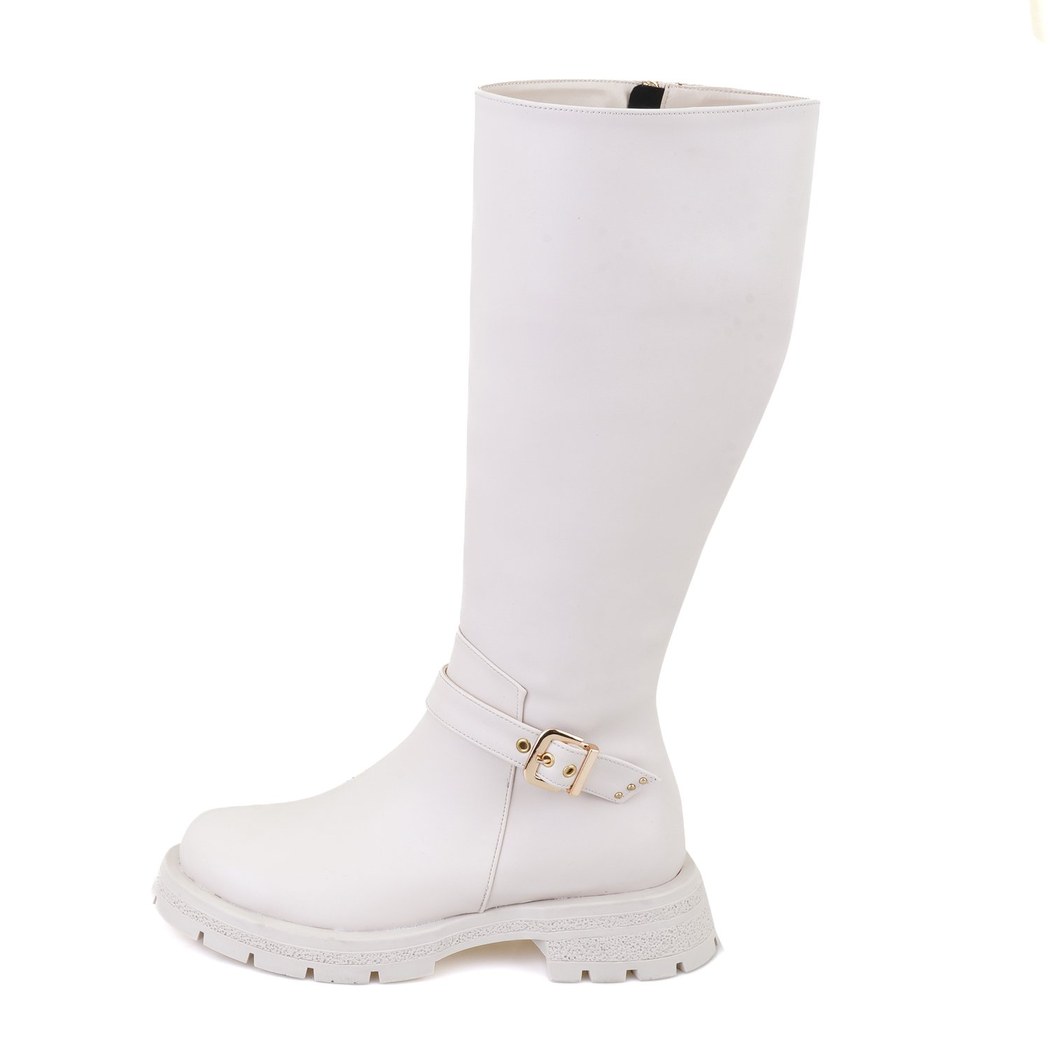 Kadın Bej Fermuarlı Çizme