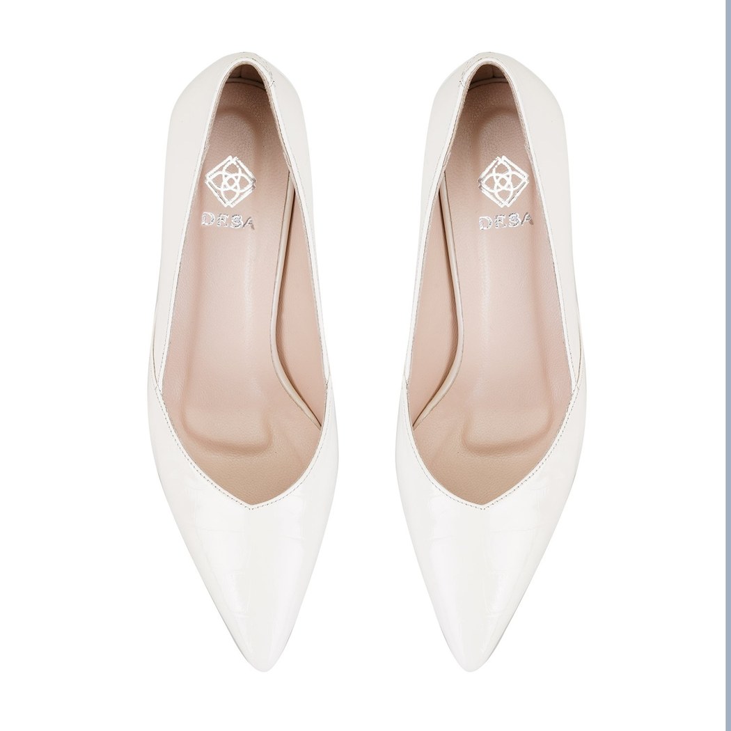 Kadın Bej Kroko Baskılı Rugan Deri Stiletto