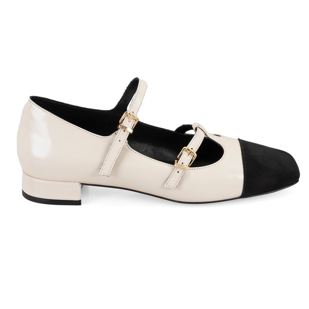 Kadın Bej Mary Jane Rugan Babet