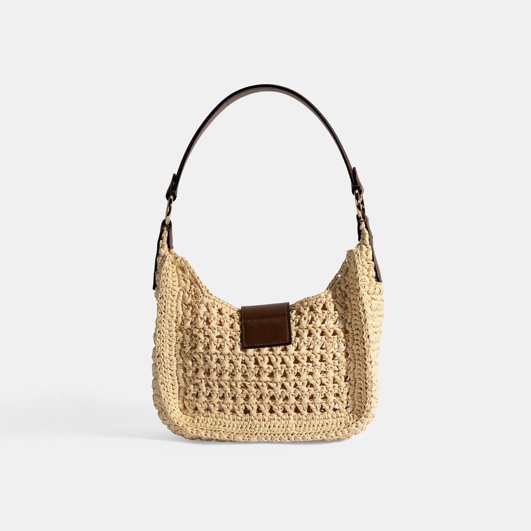 Kadın Bej Monogram Logolu Omuz Çantası 