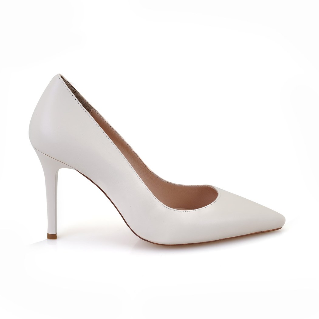 Kadın Bej Napa Deri Stiletto