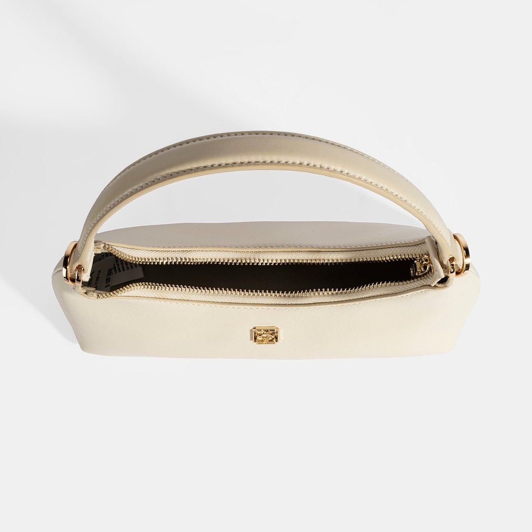 Kadın Bej Omuz Askılı Mini Deri El Çantası