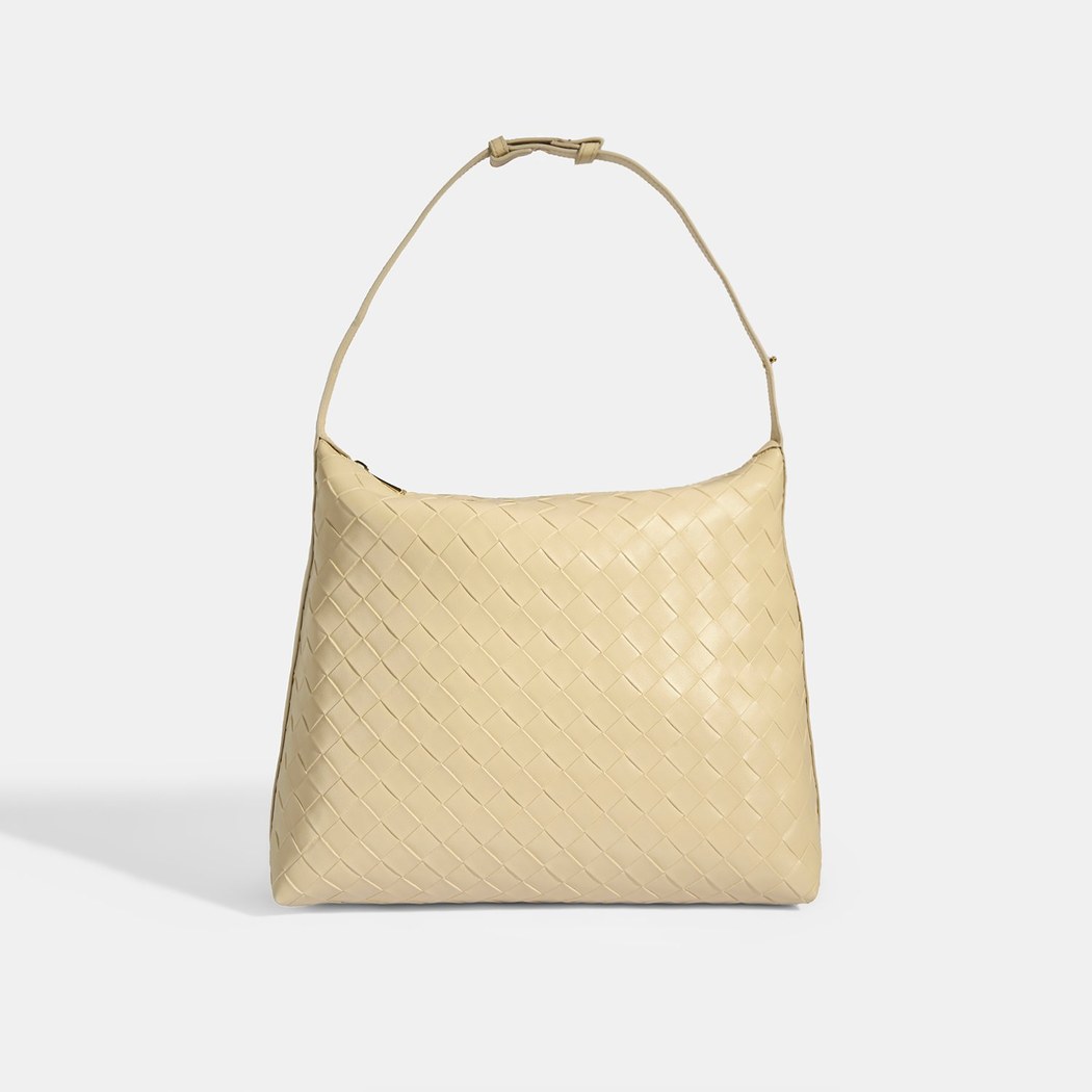 Kadın Bej Örgü Baskılı Omuz Çantası