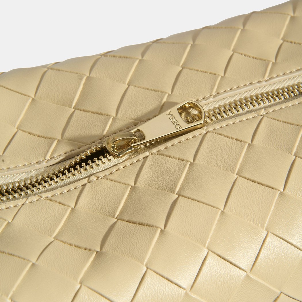 Kadın Bej Örgü Baskılı Omuz Çantası