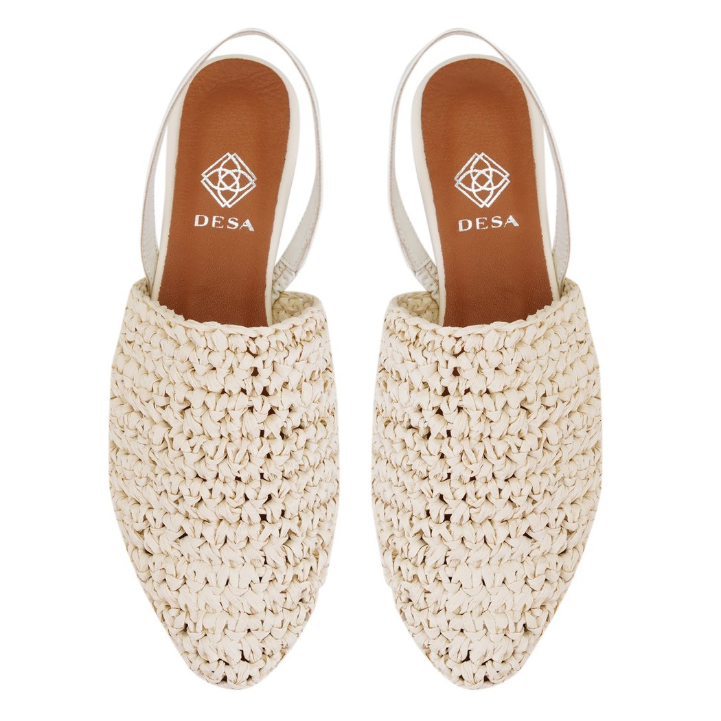 Kadın Bej Örgülü Terlik