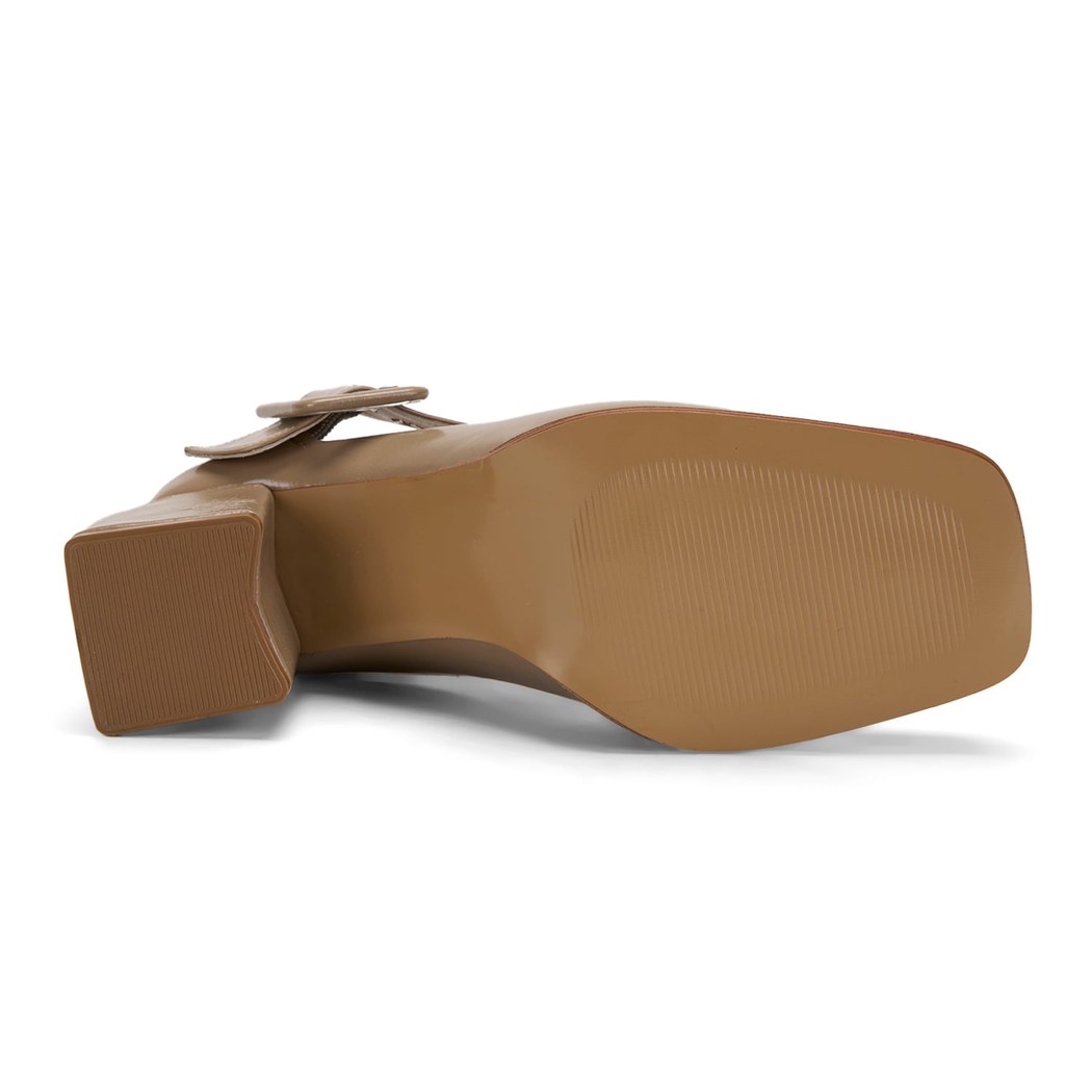 Kadın Bej Rugan Mary Jane Ayakkabı