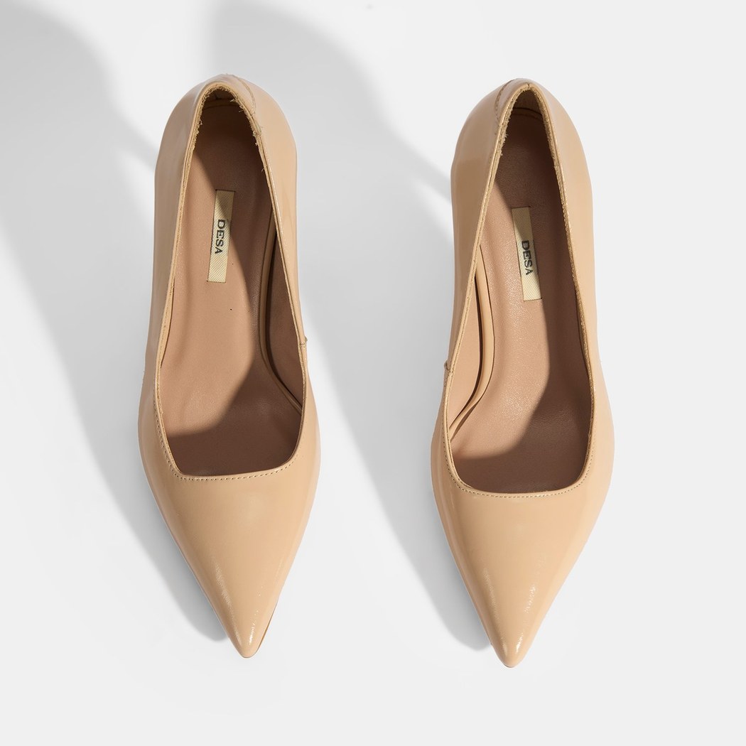 Kadın Bej Rugan Topuklu Ayakkabı