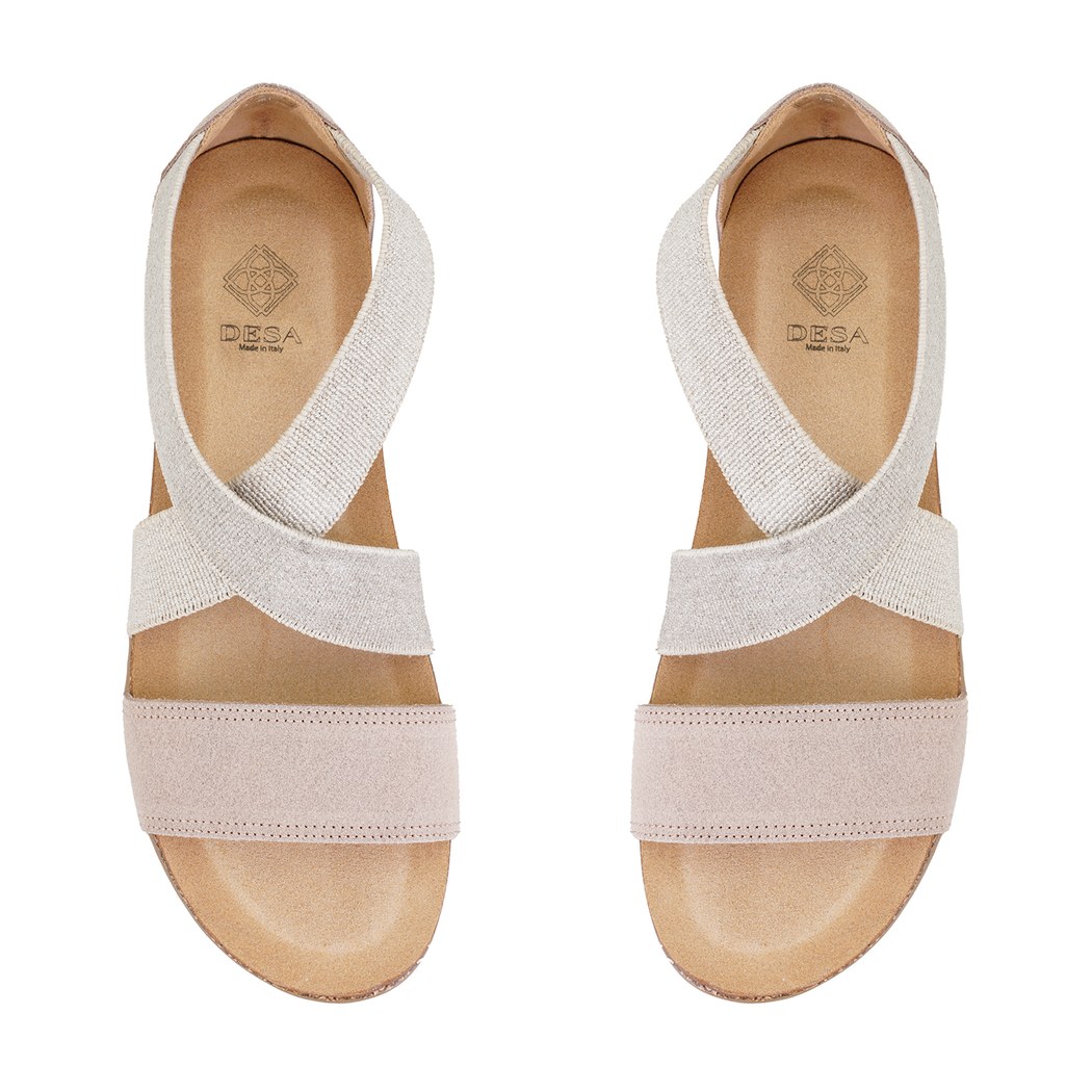 Kadın Bej Süet Deri Sandalet