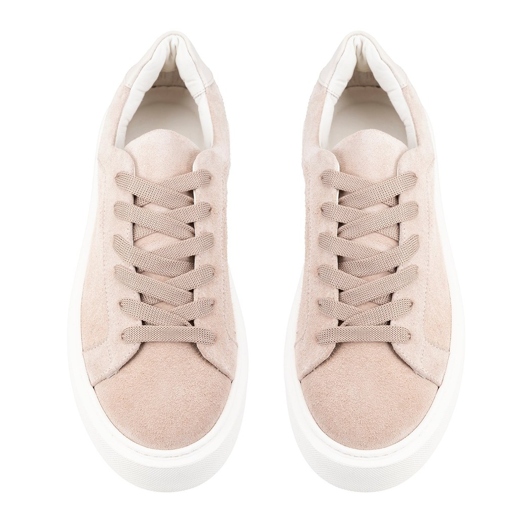 Kadın Bej Süet Deri Spor Ayakkabı