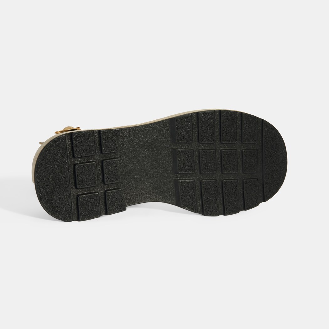 Kadın Bej Süet Tokalı Sandalet