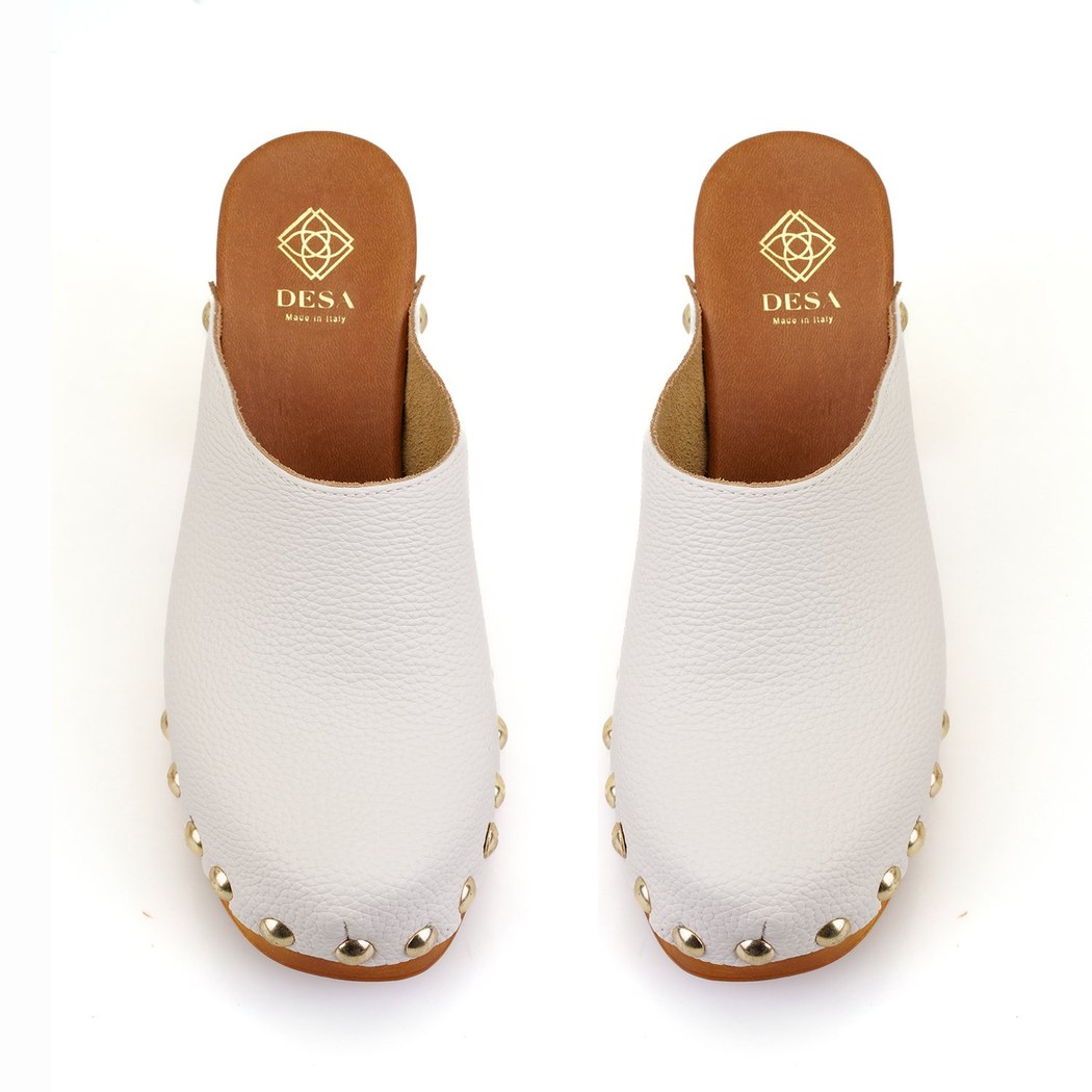 Kadın Bej Topuklu Deri Sabo