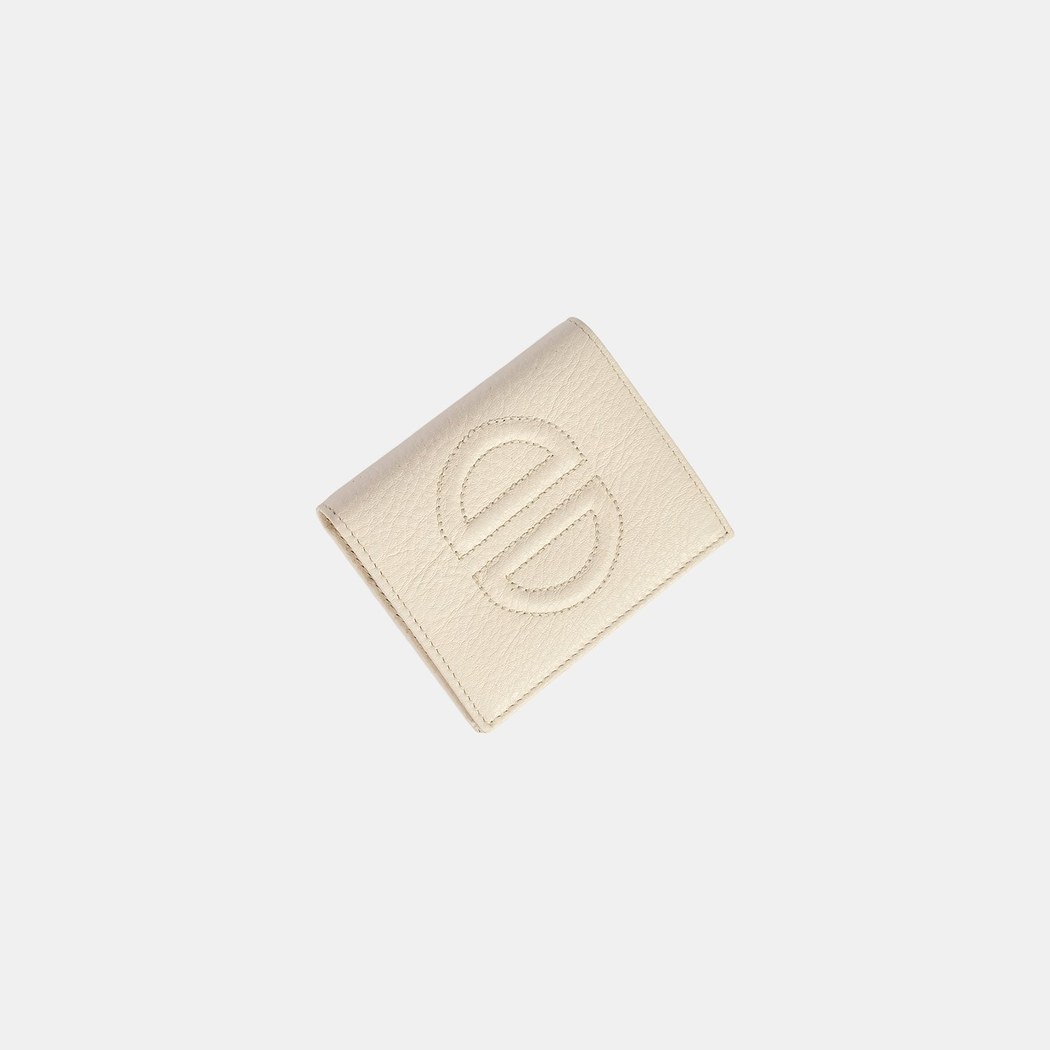 Kadın Beyaz D Logolu Deri Cüzdan