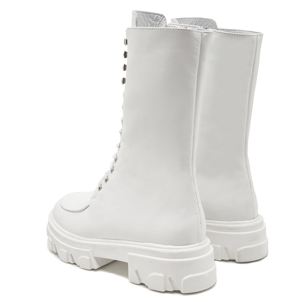 Kadın Beyaz Deri Bot