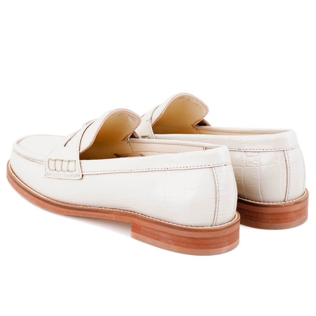 Kadın Beyaz Deri Loafer