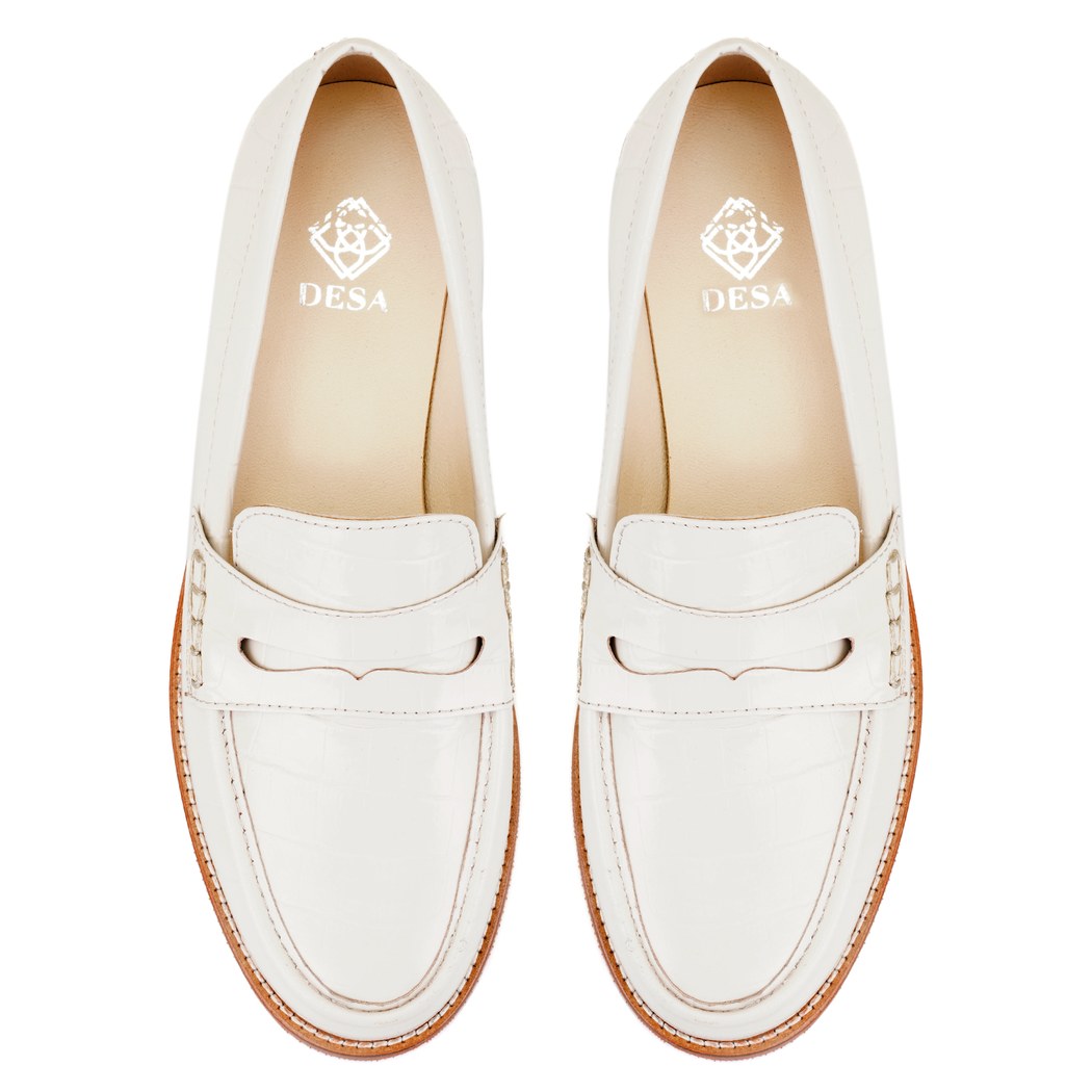 Kadın Beyaz Deri Loafer