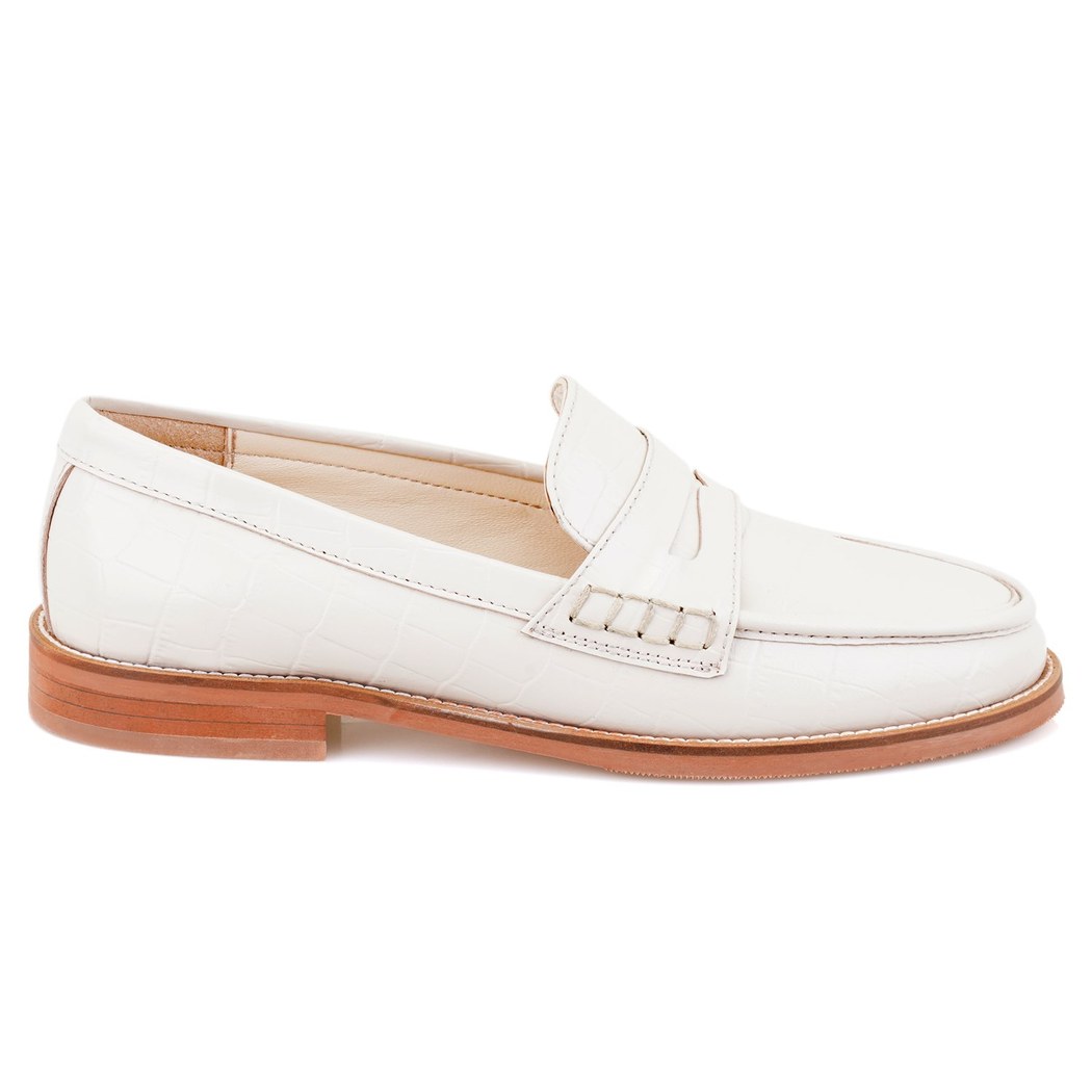Kadın Beyaz Deri Loafer