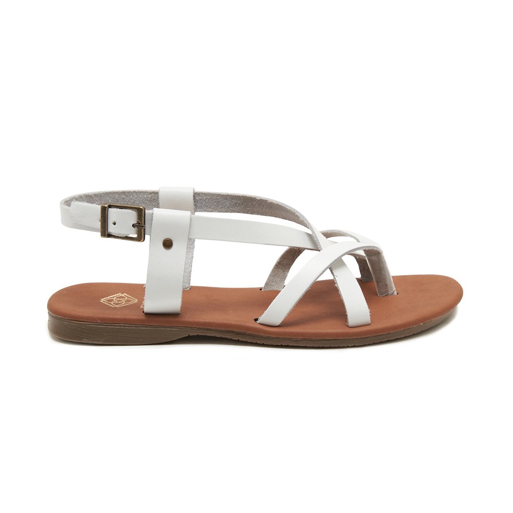Kadın Beyaz Deri Sandalet