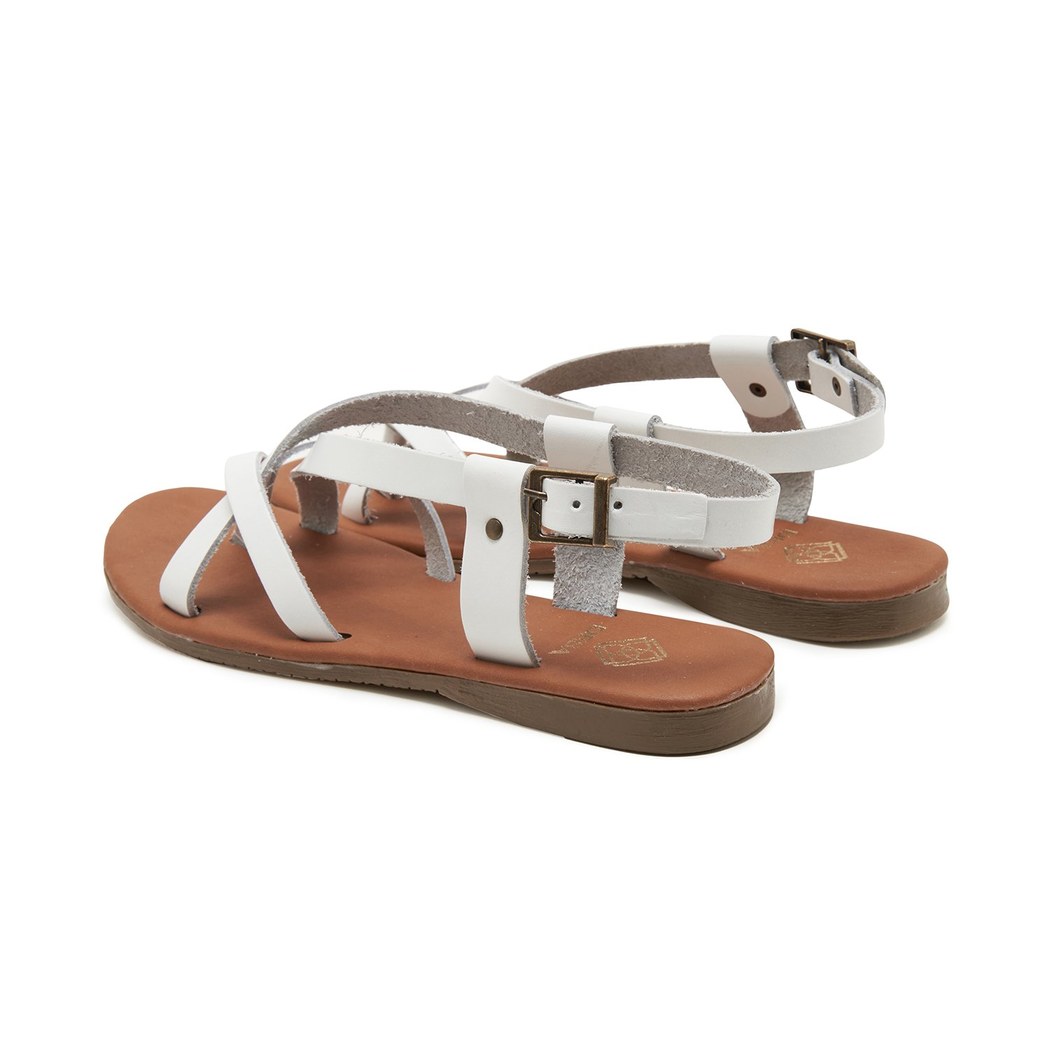 Kadın Beyaz Deri Sandalet