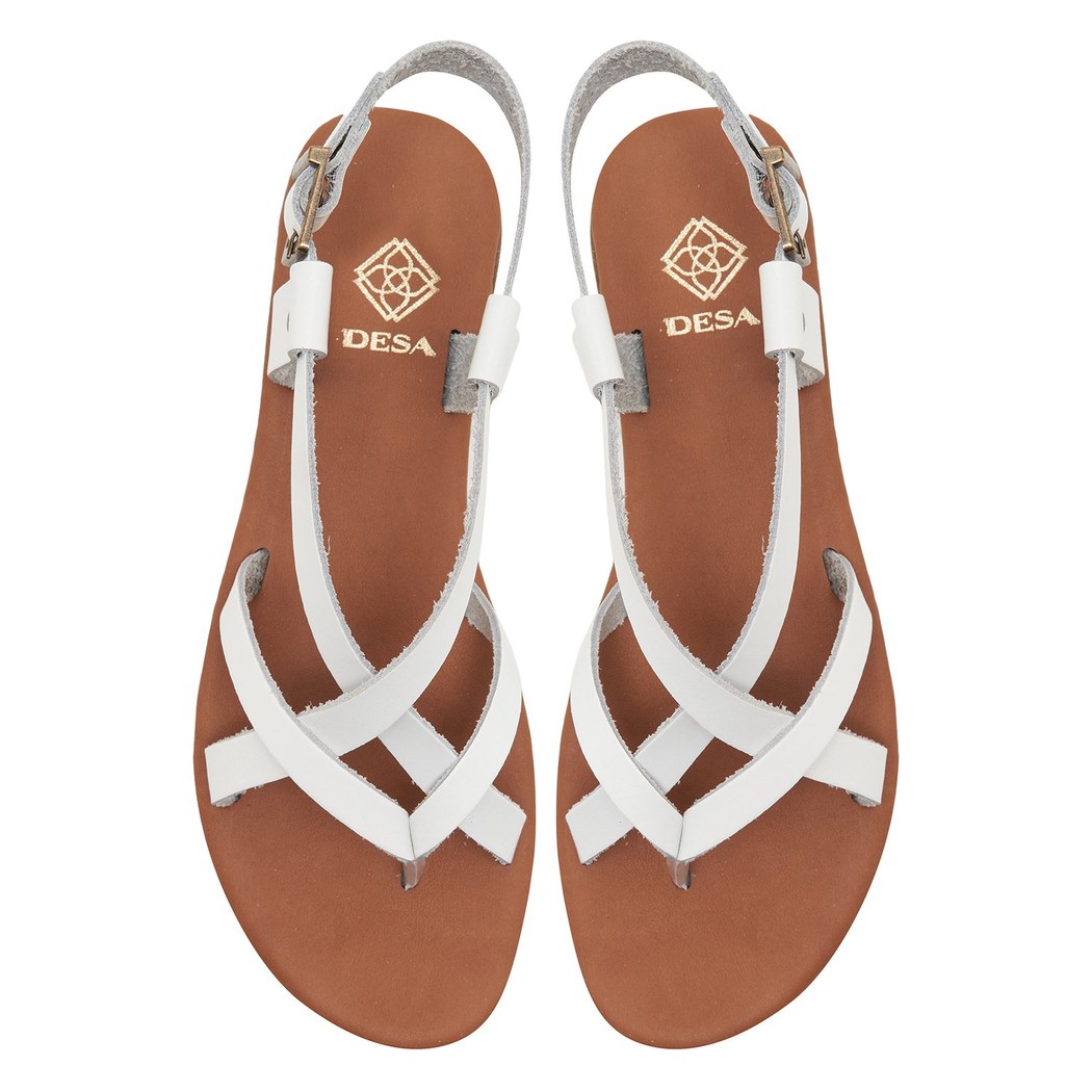 Kadın Beyaz Deri Sandalet