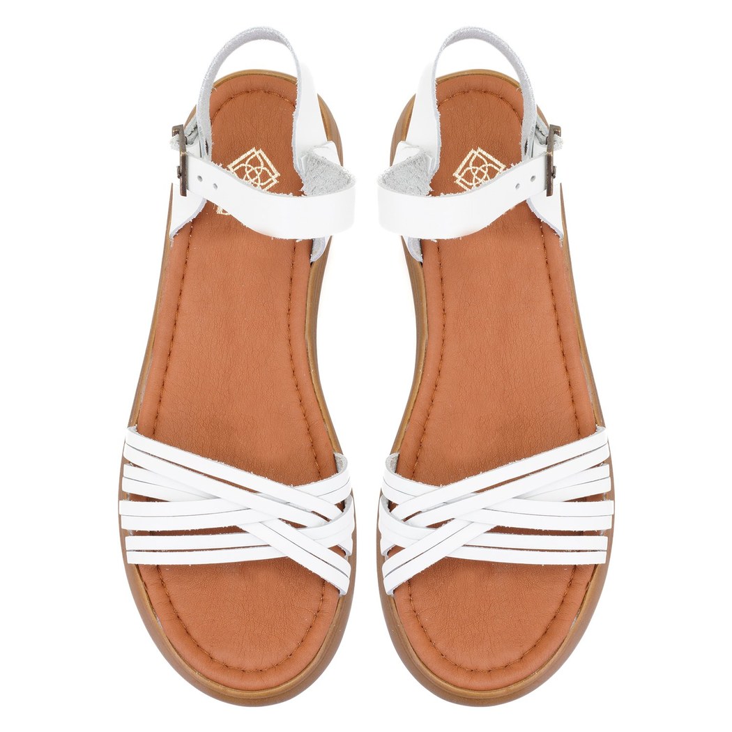 Kadın Beyaz Deri Sandalet