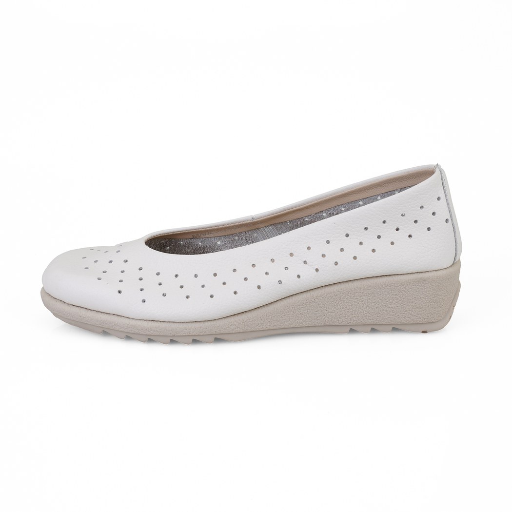 Kadın Beyaz DesaComfort Deri Babet